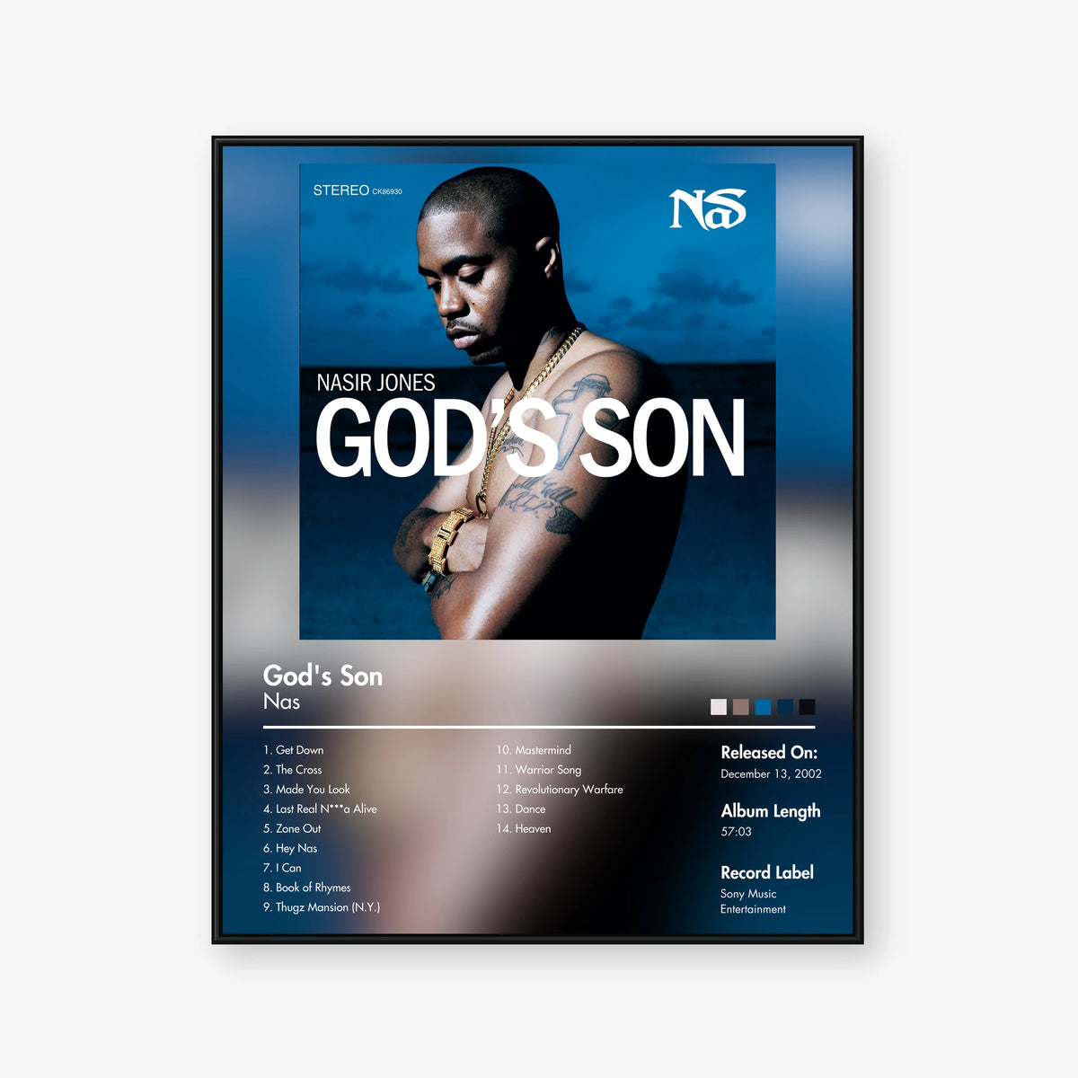 Nas — God's Son Album Poster — Blur frame mockup