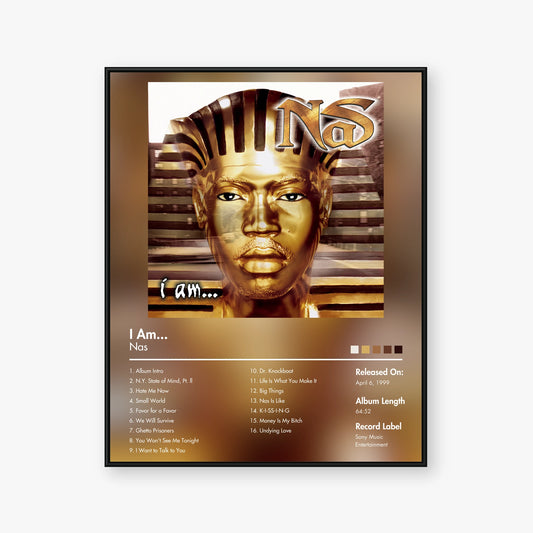 Nas — I Am... Album Poster — Blur frame mockup