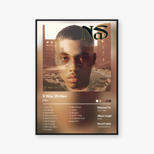 Nas — It Was Written Album Poster — Blur frame mockup