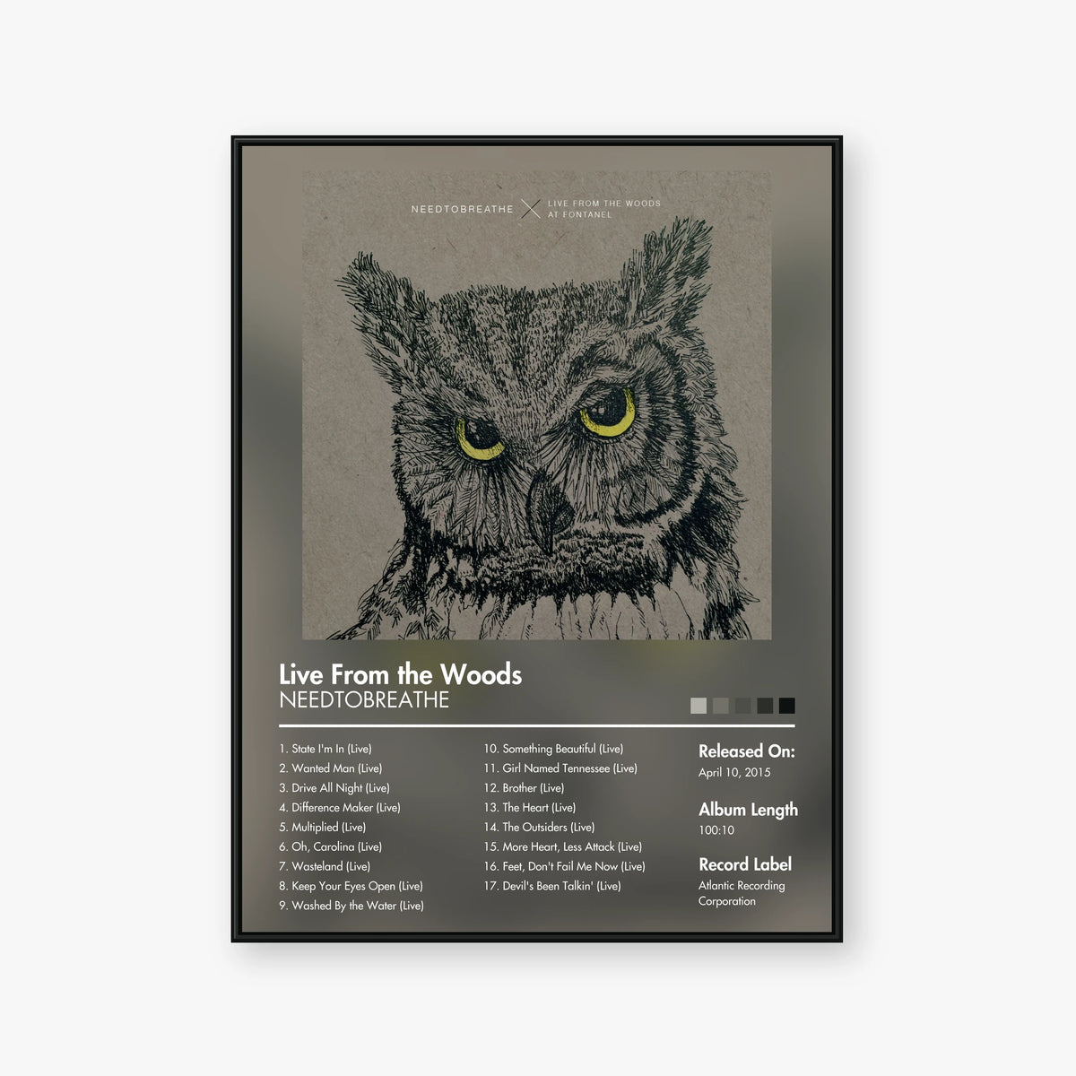 NEEDTOBREATHE — Live From the Woods Album Poster — Blur frame mockup