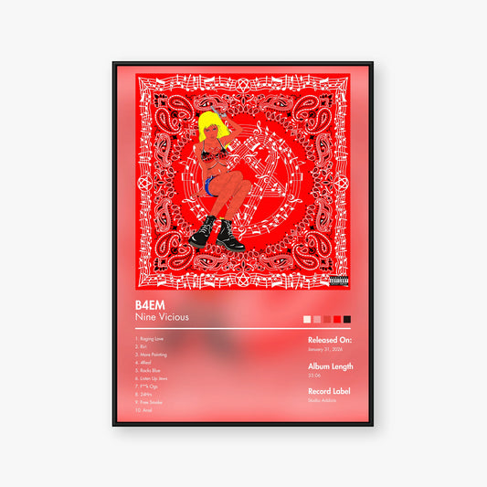 Nine Vicious — B4EM Album Poster — Blur frame mockup
