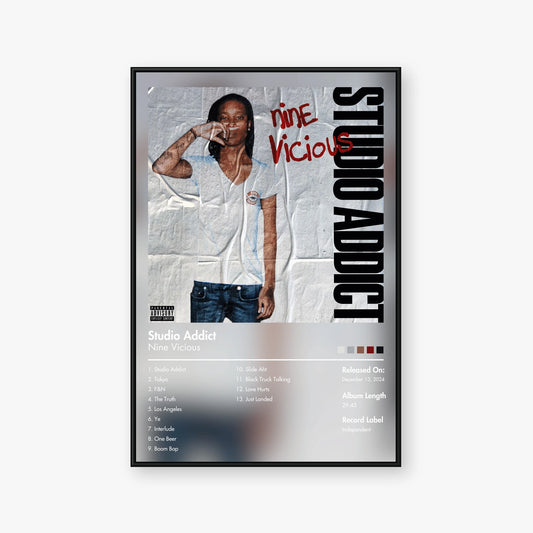 Nine Vicious — Studio Addict Album Poster — Blur frame mockup