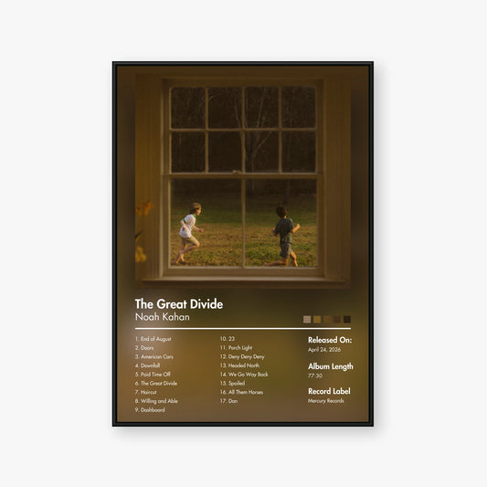 Noah Kahan — The Great Divide Album Poster — Blur frame mockup