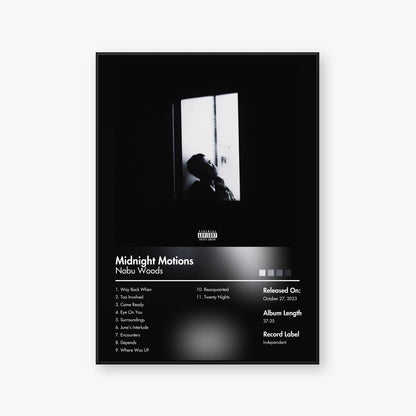 Nobu Woods — MIDNIGHT MOTIONS Album Poster — Blur frame mockup