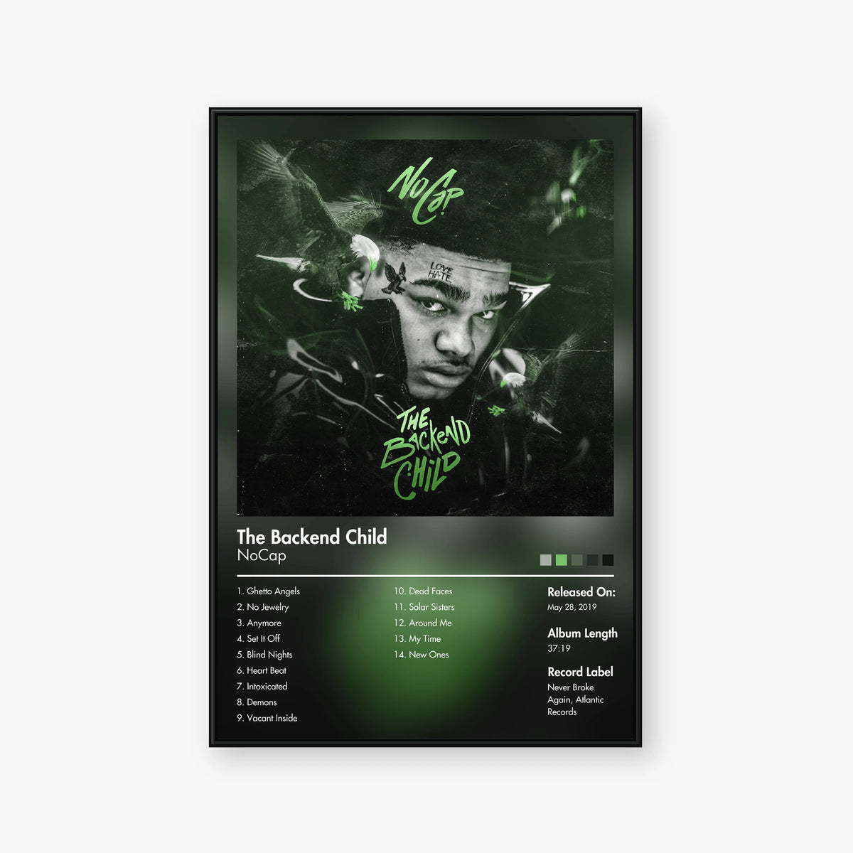 NoCap — The Backend Child Album Poster — Blur frame mockup