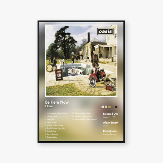 Oasis — Be Here Now Album Poster — Blur frame mockup