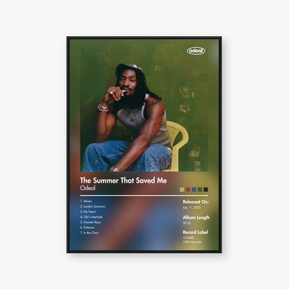 Odeal — The Summer That Saved Me Album Poster — Blur frame mockup