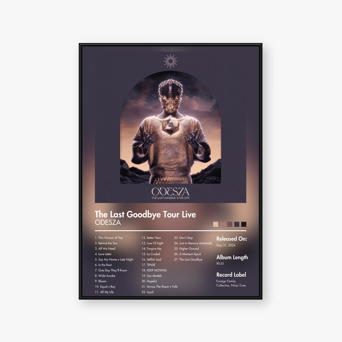 ODESZA — The Last Goodbye Tour Live Album Poster — Blur frame mockup