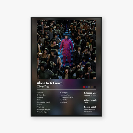 Oliver Tree — Alone in a Crowd Album Poster — Blur frame mockup