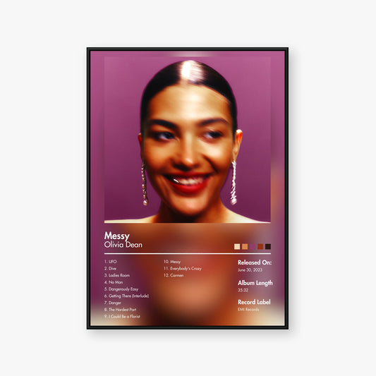 Olivia Dean — Messy Album Poster — Blur frame mockup