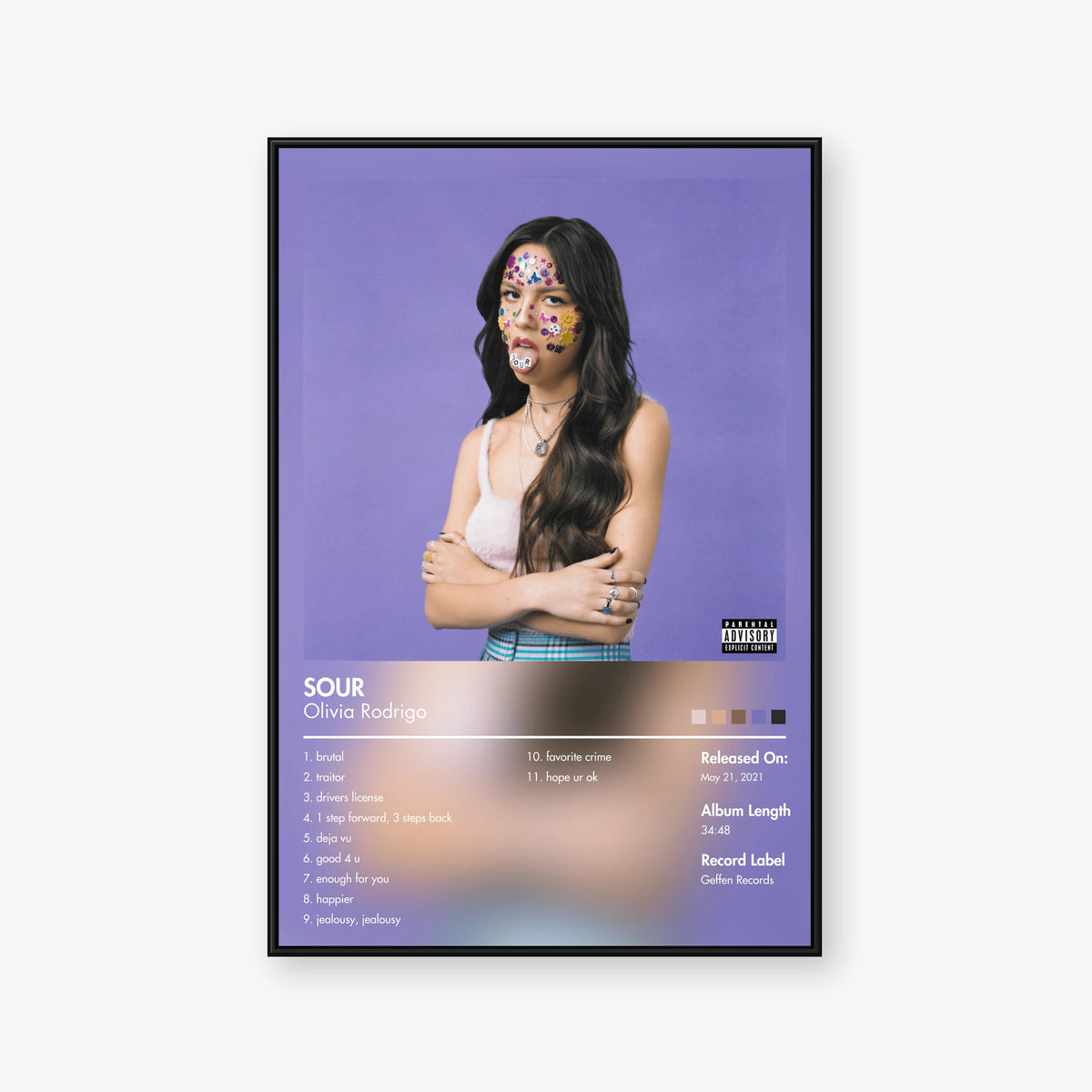 Olivia Rodrigo — SOUR Album Poster — Blur frame mockup