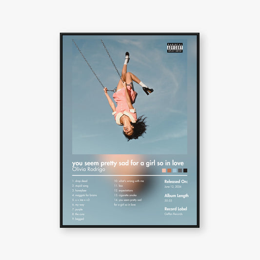 Olivia Rodrigo — you seem pretty sad for a girl so in love Album Poster — Blur frame mockup