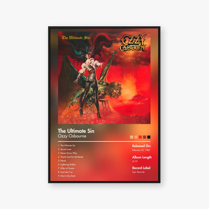 Ozzy Osbourne — The Ultimate Sin Album Poster — Blur frame mockup