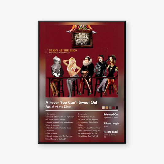 Panic! at the Disco — A Fever You Cant Sweat Out Album Poster — Blur frame mockup