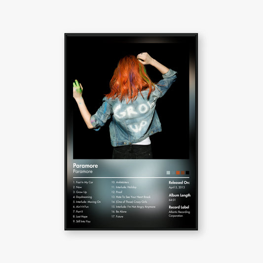 Paramore — Paramore Album Poster — Blur frame mockup