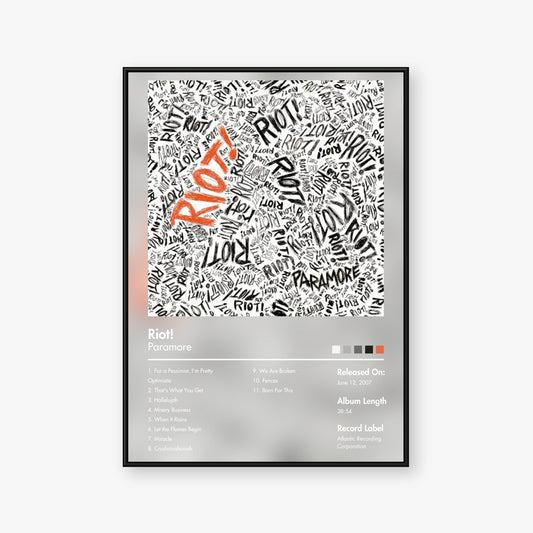 Paramore — RIOT! Album Poster — Blur frame mockup