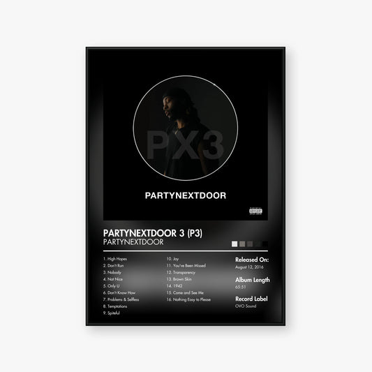 PARTYNEXTDOOR — PARTYNEXTDOOR 3 (P3) Album Poster — Blur frame mockup