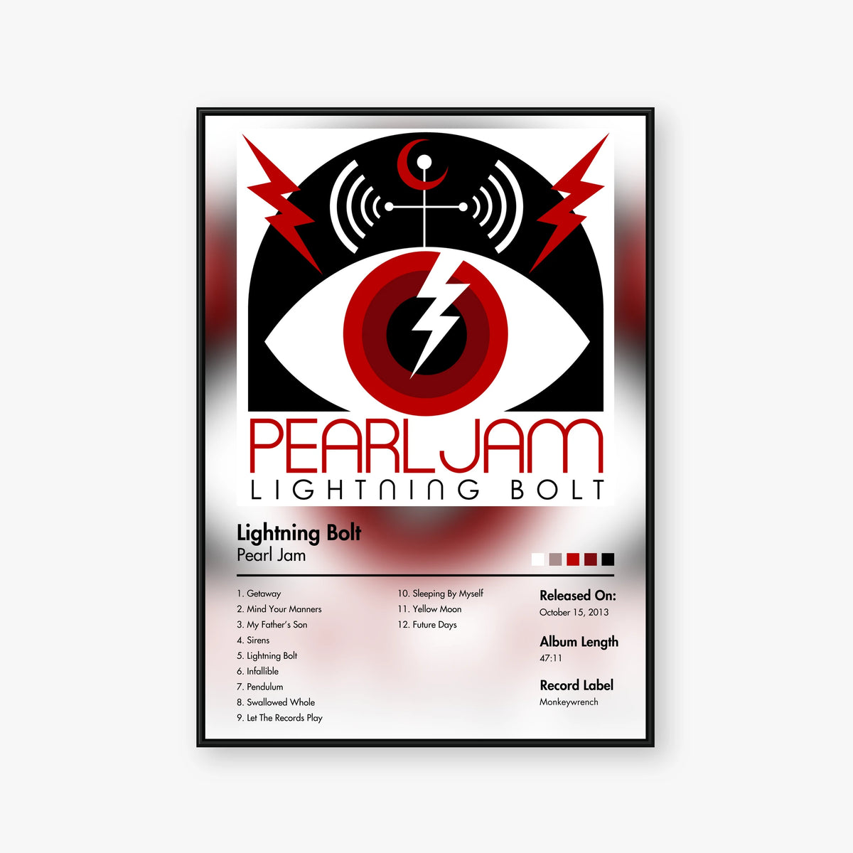 Pearl Jam — Lightning Bolt Album Poster — Blur frame mockup