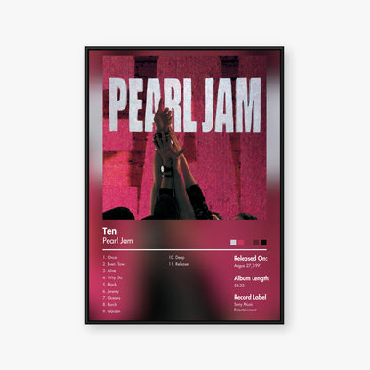 Pearl Jam — Ten Album Poster — Blur frame mockup