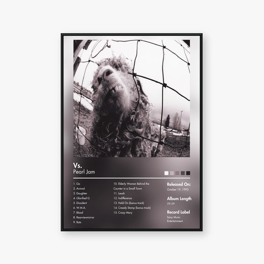 Pearl Jam — Vs. Album Poster — Blur frame mockup