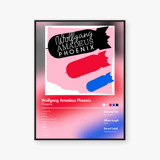 Phoenix — Wolfgang Amadeus Phoenix Album Poster — Blur frame mockup