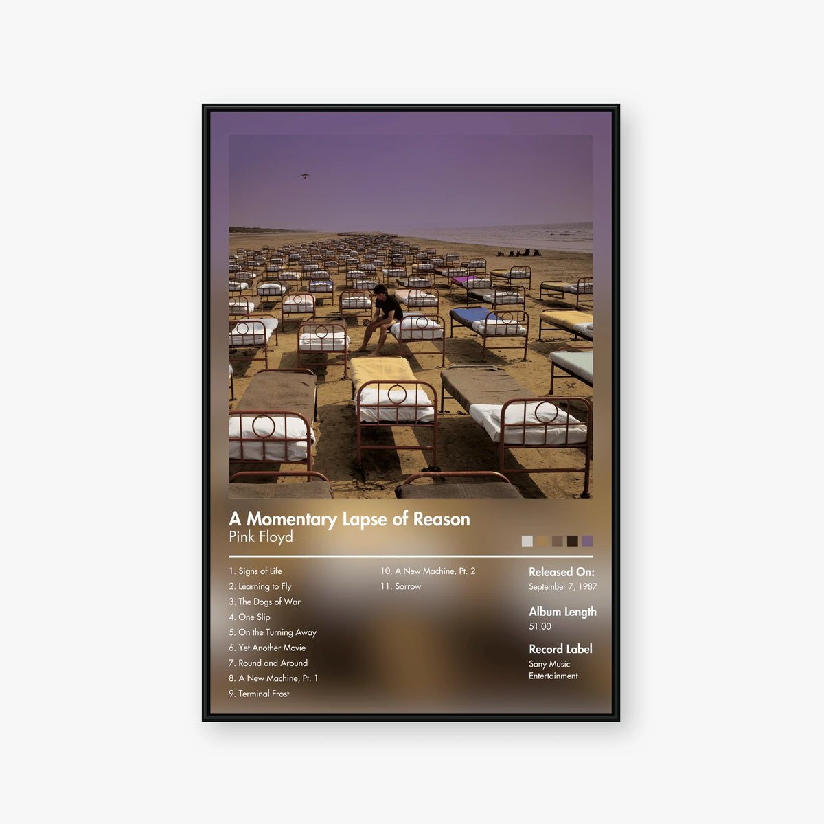 Pink Floyd — A Momentary Lapse of Reason Album Poster — Blur frame mockup