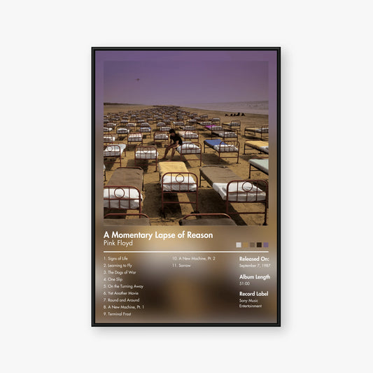Pink Floyd — A Momentary Lapse of Reason Album Poster — Blur frame mockup