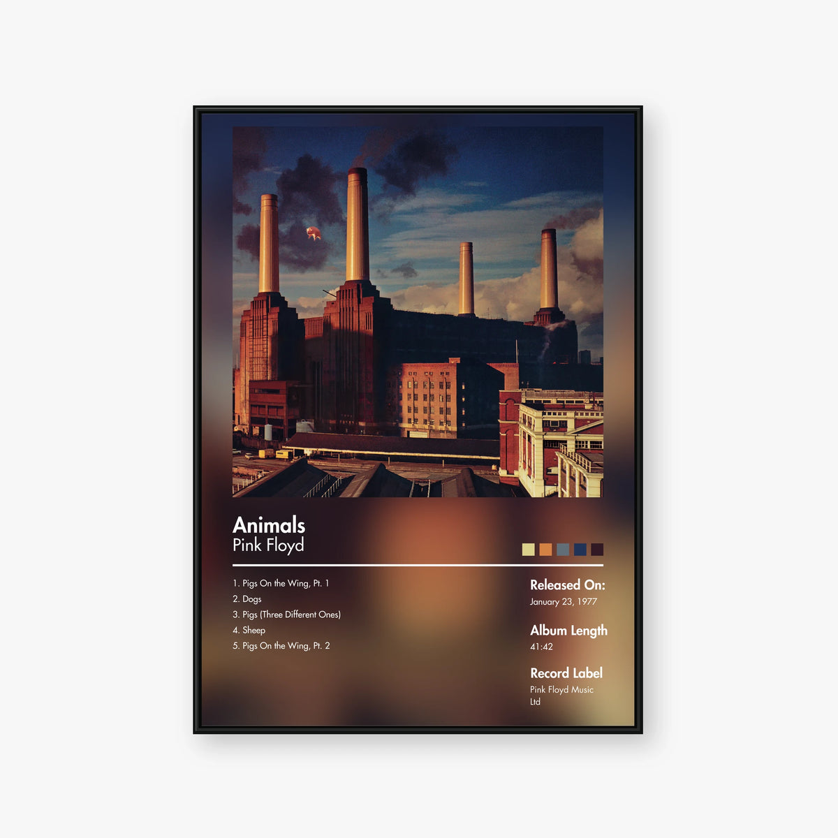 Pink Floyd — Animals Album Poster — Blur frame mockup