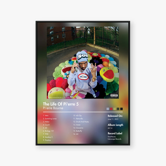 Pi’erre Bourne — The Life Of Pi'erre 5 Album Poster — Blur frame mockup