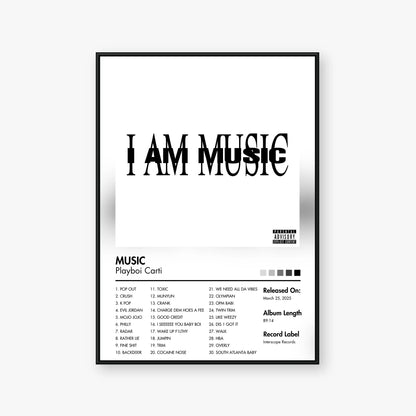 Playboi Carti — MUSIC Album Poster — Blur frame mockup
