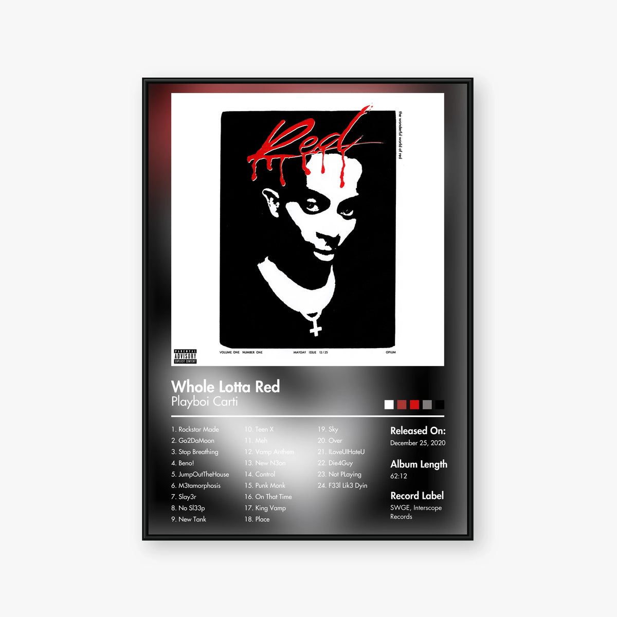 Playboi Carti — Whole Lotta Red Album Poster — Blur frame mockup