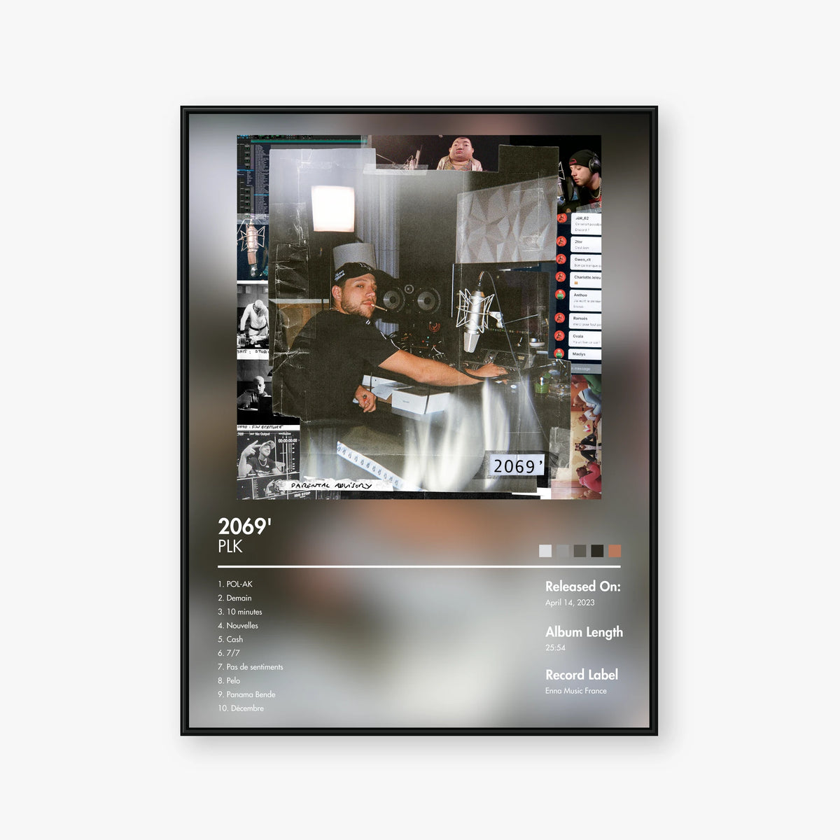 PLK — 2069' Album Poster — Blur frame mockup