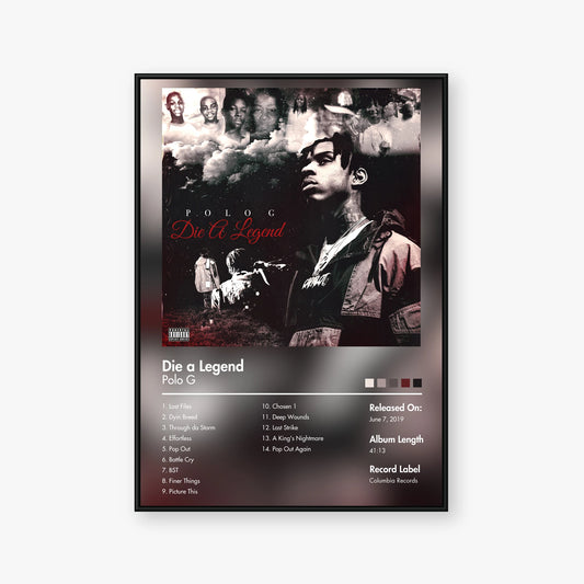 Polo G — Die a Legend Album Poster — Blur frame mockup
