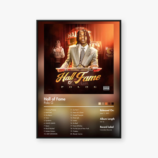 Polo G — Hall of Fame Album Poster — Blur frame mockup