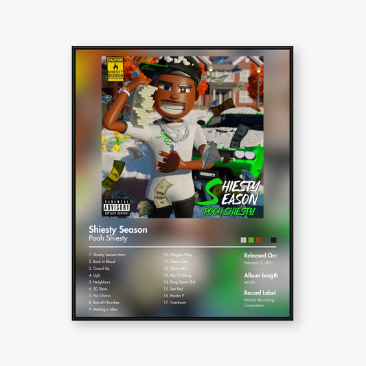 Pooh Shiesty — Shiesty Season Album Poster — Blur frame mockup