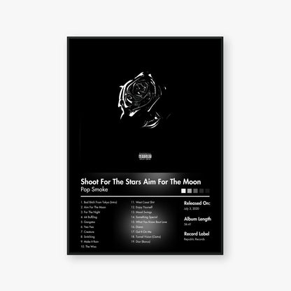Pop Smoke — Shoot for the Stars Aim for the Moon Album Poster — Blur frame mockup