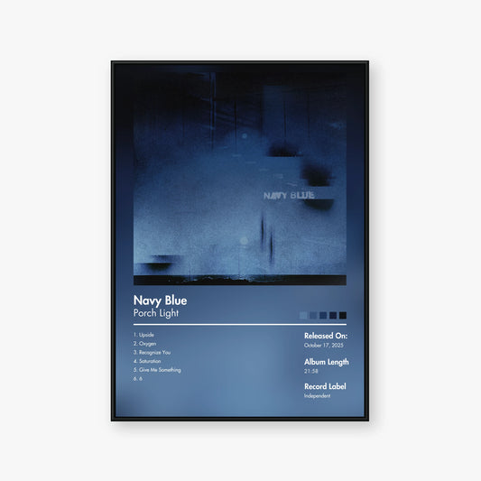 Porch Light — Navy Blue Album Poster — Blur frame mockup