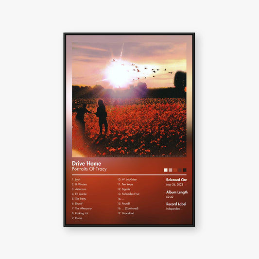 Portraits Of Tracy — Drive Home Album Poster — Blur frame mockup