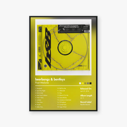 Post Malone — beerbongs & bentleys Album Poster — Blur frame mockup