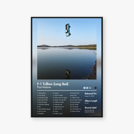 Post Malone — F-1 Trillion (Long Bed) Album Poster — Blur frame mockup