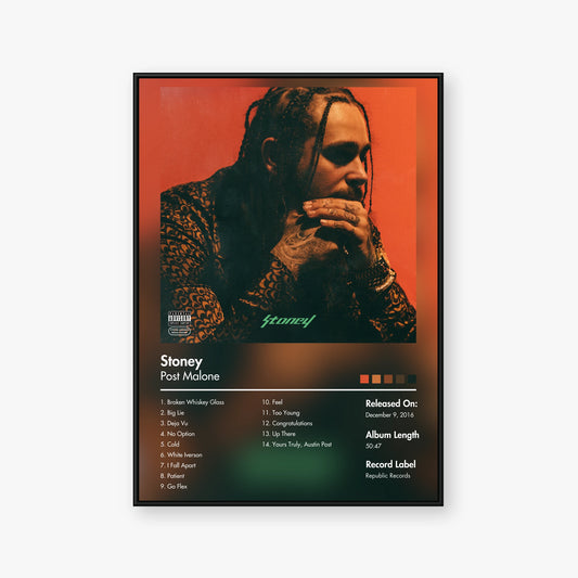 Post Malone — Stoney Album Poster — Blur frame mockup