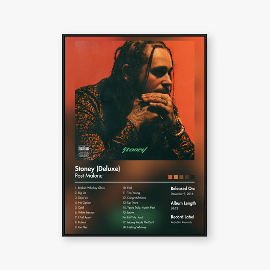 Post Malone — Stoney (Deluxe) Album Poster — Blur frame mockup