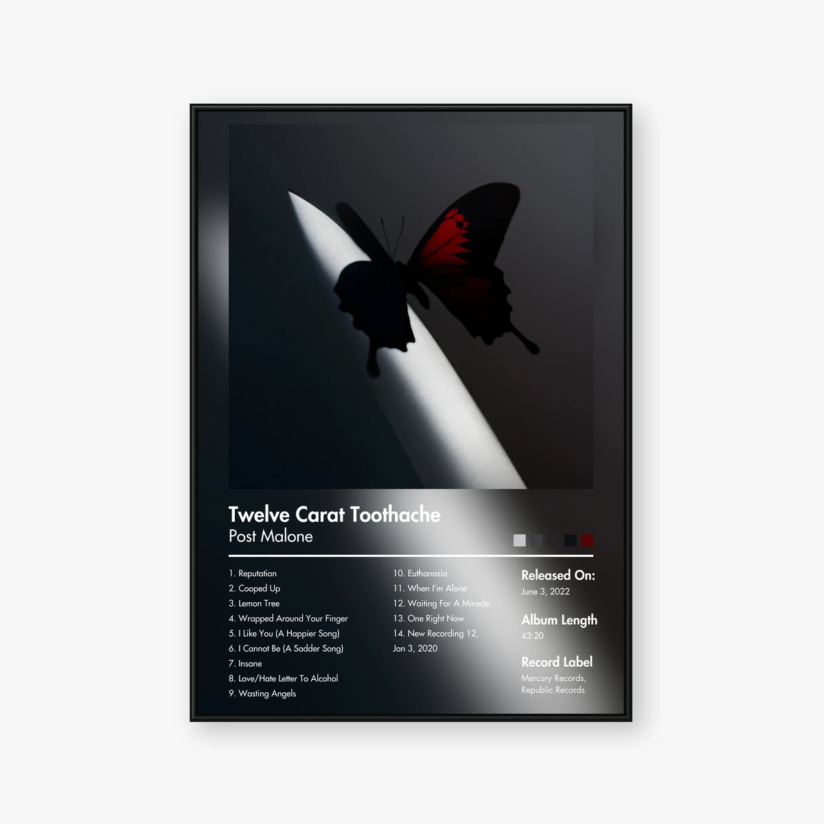 Post Malone — Twelve Carat Toothache Album Poster — Blur frame mockup