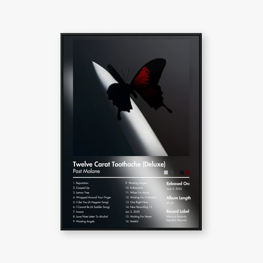 Post Malone — Twelve Carat Toothache (Deluxe) Album Poster — Blur frame mockup