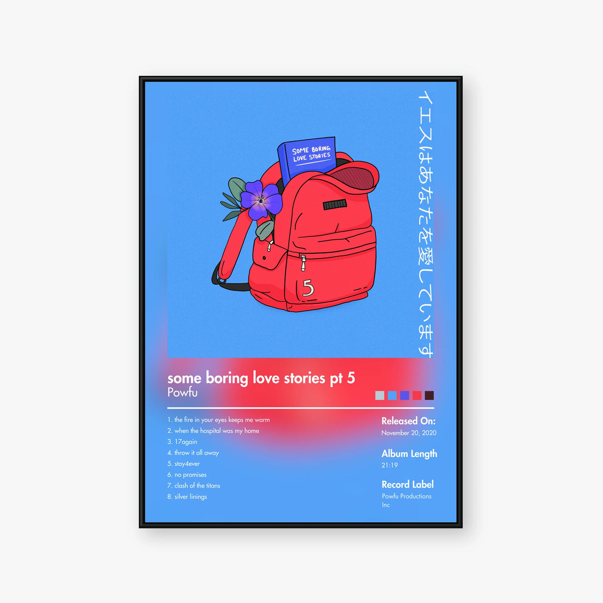Powfu — some boring love stories pt 5 Album Poster — Blur frame mockup