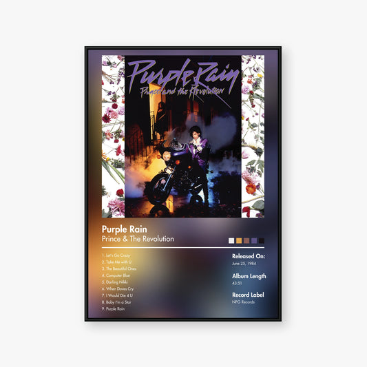 Prince & The Revolution — Purple Rain Album Poster — Blur frame mockup