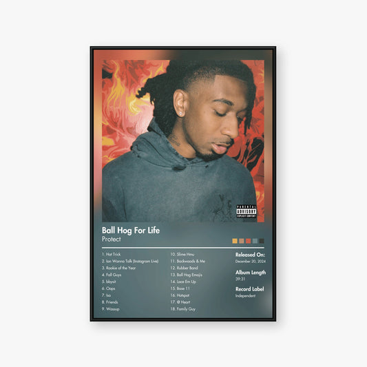 Protect — Ball Hog For Life Album Poster — Blur frame mockup