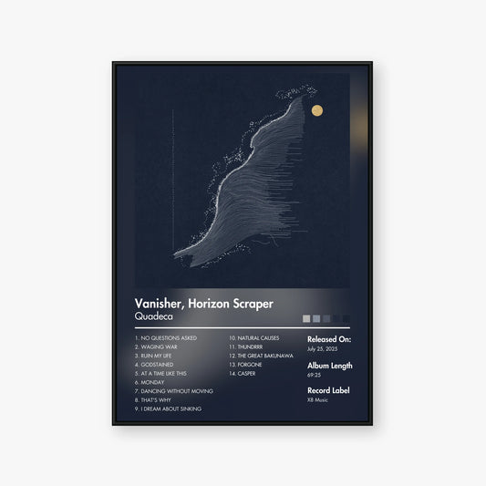 Quadeca — Vanisher, Horizon Scraper Album Poster — Blur frame mockup