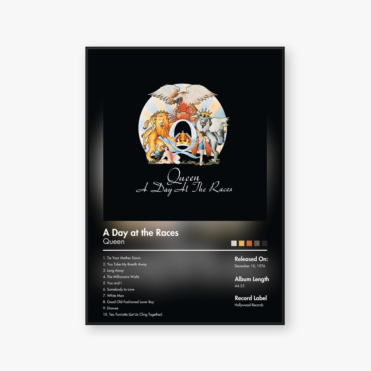 Queen — A Day At The Races Album Poster — Blur frame mockup