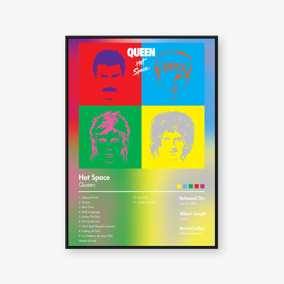 Queen — Hot Space Album Poster — Blur frame mockup
